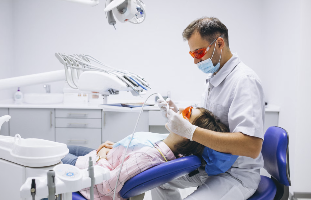 dentist with patient
